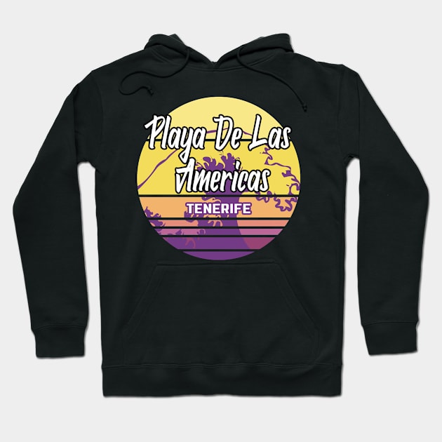 Playa De Las Americas Tenerife retro Hoodie by LiquidLine